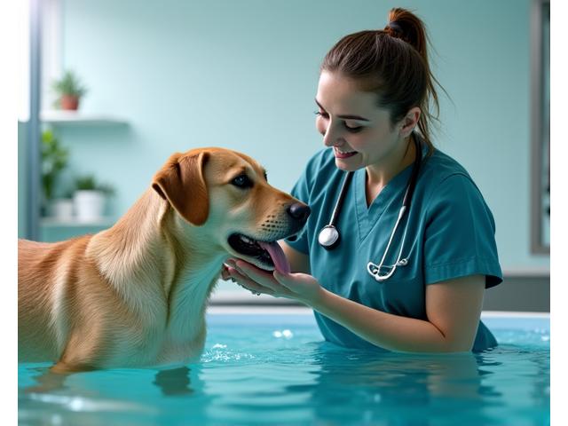 獣医師とペットのリハビリテーションセッション